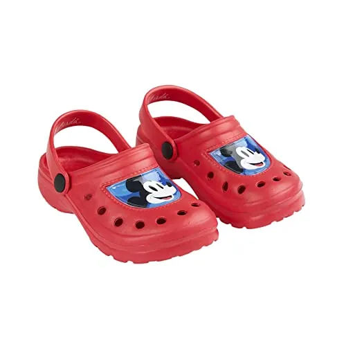Clogs für Kinder Mickey Mouse - Rot - Größe 24/25 - Bedruckte Vorderseite - Clogs aus EVA - Original Produkt in Spanien Designed