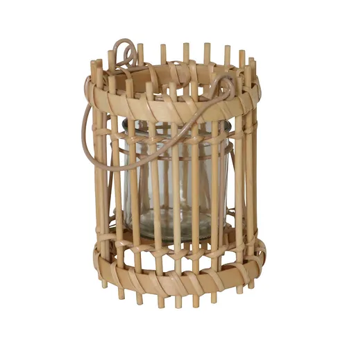 Windlicht BAMBOO natur aus Bambus H16,5cm Boho Bambuslaterne