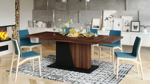 Design Esstisch Noble Noir ausziehbar 160 bis 218 cm - Braun - Eleganter Esstisch mit Synchronauszug, ideal für gesellige Abende. Ausziehbar von 160 auf 218 cm, passt perfekt in jedes Esszimmer. Praktisch und stilvoll zugleich!