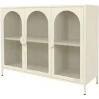 ML-Design Vitrinenschrank aus Stahl 120x93x40 cm in Creme