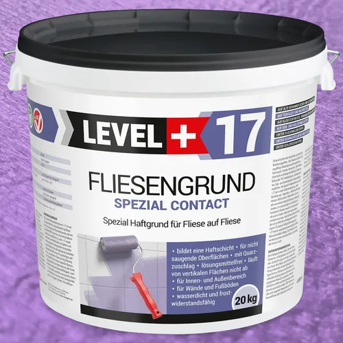 Fliese auf Fliese 20kg Haftgrund - Wasserfeste Fliesengrundierung - Industrielle Lacke mit hervorragender Haftung, ideal für Innen- und Außenanwendungen. Abdeckung von ca. 60m2, frostsicher und wasserdampfdurchlässig.