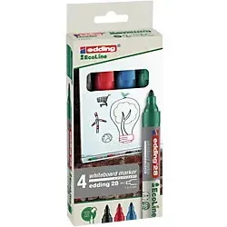 edding EcoLine 28 Non-permanent Whiteboard-Marker Farbig sortiert Mittel Rundspitze 1,5 - 3 mm 4 Stück