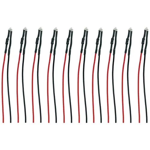 10er Multipack TAMS Elektronik 81-50167-10-C LED mit Anschlussdrähten Grün 10