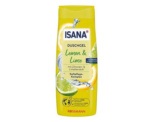 ISANA Lemon Duschgel 300 ml - Erfrischendes Duschgel mit spritzigem Zitronenduft, ideal für einen belebenden Start in den Tag. Perfekt für die tägliche Körperpflege.