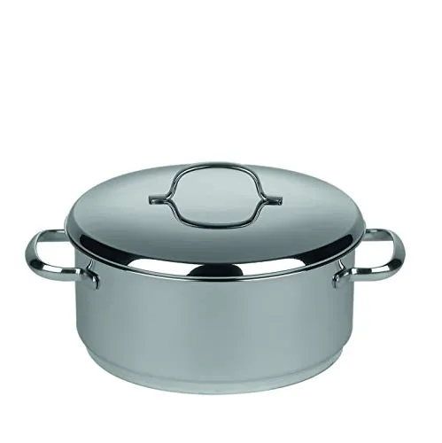 Riess Kasserolle mit Deckel 14cm aus Edelstahl - Universal-Kochtopf aus hochwertigem Edelstahl 18/10 mit extra starkem Thermo-Kapselboden für optimale Wärmeverteilung. Ideal für Saucen und Beilagen, leicht zu reinigen und stapelbar.