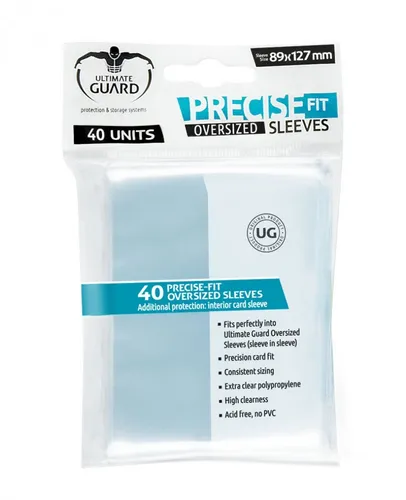 Ultimate Guard UGD010449 Precise Fit Oversized Card Sleeves - 40 Stück, hohe Transparenz und präzise Passform für Magic The Gathering Karten