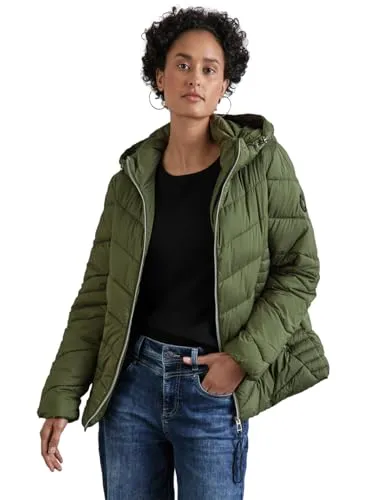 STREET ONE Damen A201969 Kurze Steppjacke in grün von Street One