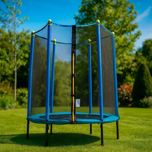 Kindertrampolin mit Sicherheitsnetz, 140 cm Durchmesser