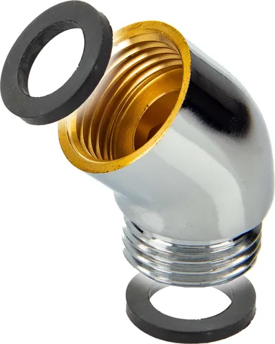 tecuro Winkelstück für Handbrausen 1/2 x 1/2 x 50° Neigung - Messing verchromt