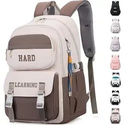 Schulrucksack für Mädchen – Wasserdichter Rucksack in Braun für Teenager - Geräumiger Schulrucksack mit zwei Hauptfächern und gepolstertem Laptopfach. Ergonomische, verstellbare Schultergurte für hohen Tragekomfort. Ideal für Schule, Freizeit und Reisen.