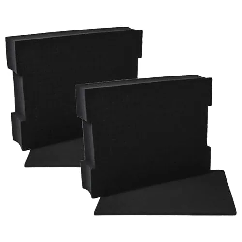 vhbw 2x Schaumstoffeinlage mit Bodenplatte kompatibel mit Bosch L-Boxx 136 Werkzeugkoffer - Individuell Anpassbar, Schaumstoff Schwarz