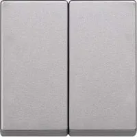 Wippe zweiteilig für Serien-, Doppelwechselschalter- und Doppeltaster-Einsatz aluminium, Retail