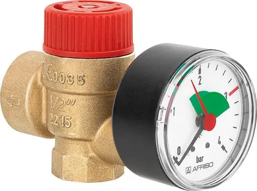 Caleffi Sicherheitsventil 3,0 bar mit Manometer - Thermostate für Heizungen, sorgt für maximale Sicherheit durch Überdruckschutz und bietet eine präzise Druckanzeige.
