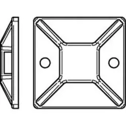 Befestigungssockel PA66 natur 28 x 28 B= max. 5,4 S, 100 Stück - Kabelbinder Befestigungssockel mit Spezialkleber, ideal für sichere Montage und optimalen Halt, 100 Stück in der SolidTack-Serie.