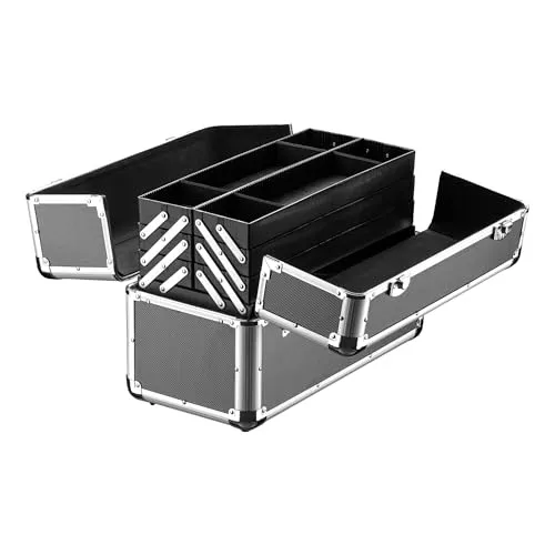 Wiltec Alu Transportkoffer - Werkzeugkasten mit robustem Design, ideal für Hobby und Beruf. Abschließbar, mit praktischer Innenaufteilung für optimale Organisation.