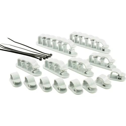 TRU COMPONENTS WCM-SET-TT Kabelhalter selbstklebend 1386629 Transparent 19...