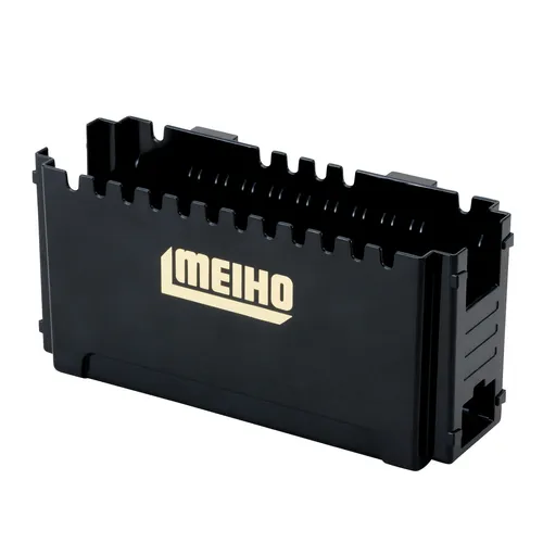 Meiho Side Pocket BM-120 Black - Vielseitiger Angelbox Adapter - Angelkoffer von Meiho, ideal für Tackleboxen. Maße: 261x125x97mm, bietet Platz für Zubehör, Rutenhalter und Getränkehalter, perfekt für den Angelbedarf.