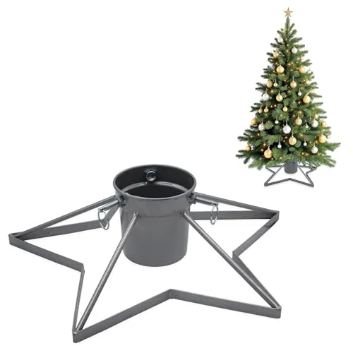 Spetebo Stern Weihnachtsbaum Ständer aus Metall Silber