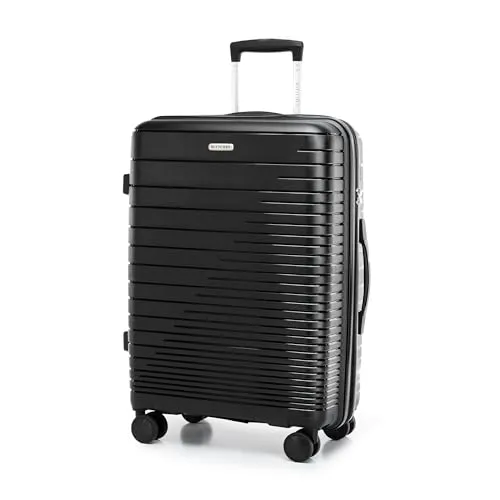 WITTCHEN FUERTA Line Mittlerer Reisekoffer - Koffer aus robustem Polypropylen, erweiterbar mit TSA-Schloss, ideal für sicheres Reisen und komfortable Handhabung dank leichtem Aluminium-Teleskopgriff und 4 Doppel-Lenkrollen.
