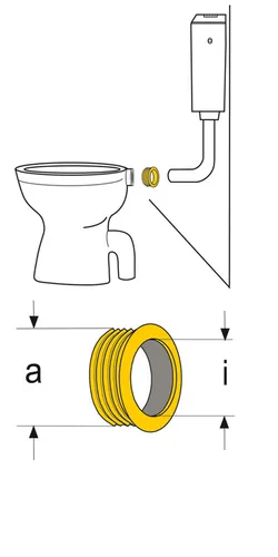 HAAS Gummi-Spülrohrverbinder, hell, für Tiefhänge-Spülkästen, passend zu Euro-
