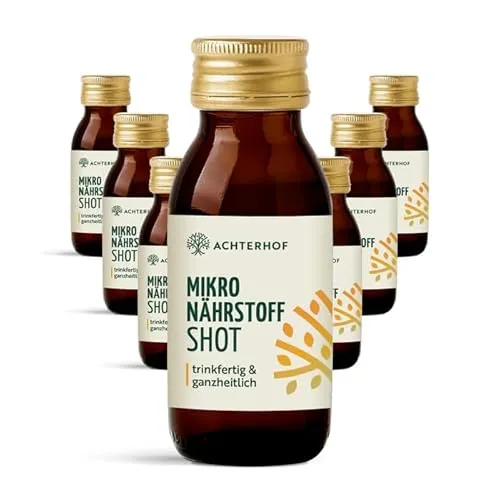 Mikronährstoff Shot 7 x 60ml | trinkfertiges Multitalent – im praktischen Shot Format | mit Vitaminen, Mineralstoffen & Pflanzenstoffen | Achterhof