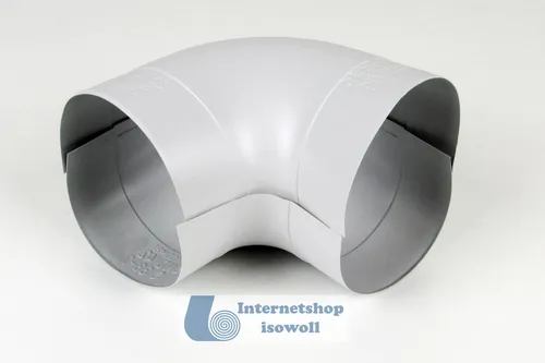 PVC-Bogen 90° hellgrau 22/20 Okapak SE -  Ummantelung