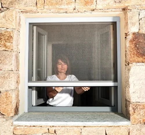 Insektenschutzrollo für Fenster & Türen, Aluminium – Luxus (Weiß, L 1250 x H 2200 mm)