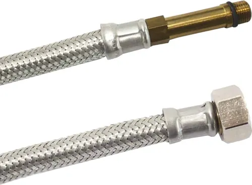 DN8 DVGW Panzerschlauch m. Edelstahlumflechtung M10 Lang x 3/8