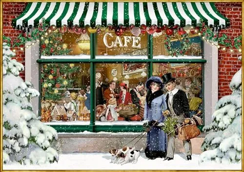 Puzzle - Nostalgisches Weihnachtscafé - Abenteuer, Spielgeschichten, Unterhaltung - Erlebe festliche Stimmung mit 1000 hochwertigen Puzzleteilen aus Recycling-Pappe, ideal für gemütliche Stunden im Advent.