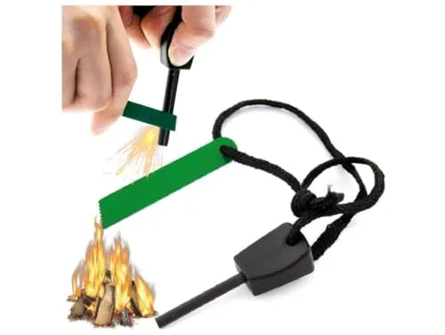 Przydasie Magnesium-Feuerstarter – wasserfest und kompakt – 6,5 cm – Funken bis 3000°C – langlebig für Camping, Survival und Outdoor – einfache Handhabung