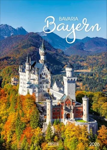 Bayern 2026: Wandkalender mit Fotos von Bayern. Format 30 x 42 cm.