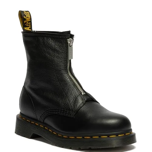 Dr. Martens Damen Boot schwarz - Genarbtes Leder mit Reißverschluss - Stylischer Damen Boot aus schwarzem, genarbten Leder mit praktischem Front-Reißverschluss und robustem Profil, ideal für jeden Anlass.