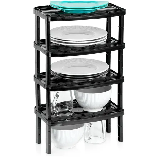 Schwarzes Küchenregal 31x22x14,5 / 11,5 cm 4 Stück.