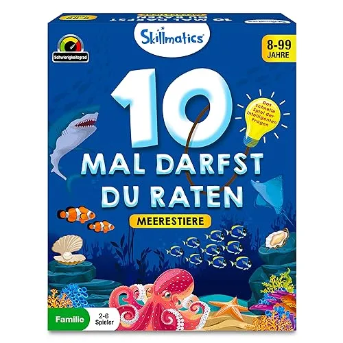 Skillmatics Kartenspiel - 10 Mal darfst du raten Unterwassertiere, Geschenke für Kinder ab 8 Jahren, Großer Spaß für unterwegs, Urlaube und Spieleabende mit der Familie