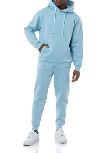 Redbridge Herren Jogginganzug Set Kapuzenpullover und Jogginghose Hellblau XXL - Bequemer Jogginganzug aus weicher Baumwoll-Polyester Mischung bietet optimalen Tragekomfort. Der relaxed fit Design sorgt für Bewegungsfreiheit, ideal für Alltag und Freizeit. Mit verstellbarer Kapuze und praktischer Kängurutasche.