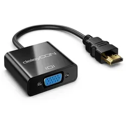 deleyCON deleyCON HDMI zu VGA Konverter 1 HDMI Eingang 1 VGA Ausgang 3,5mm Audio- & Video-Adapter