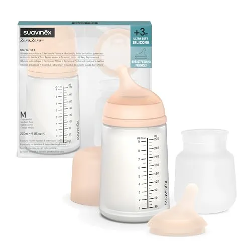 Suavinex Zero Zero Follow-On Set Geschenkset für Babys M Medium Flow 3 m+