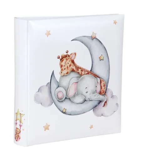 Elefant & Giraffe Fotoalbum 30x30 cm 100 weiße Seiten Baby Kinder Foto Album Fot