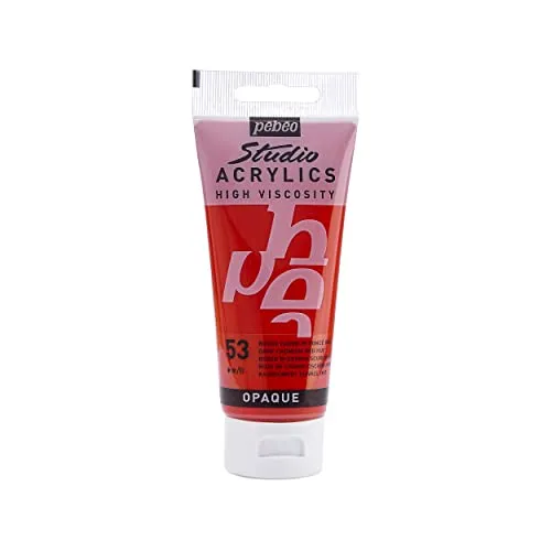 Pébéo - Acrylic Fine Studio Acrylics - Acrylfarbe für Künstler - Farbe für Profis und Anfänger - Leuchtende und pigmentierte Farbe - Kadmiumrot Dunkel Imitation - 100 ml