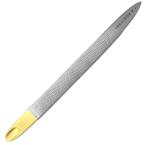 Nagelfeile aus Metall mit Nagelhautschieber  feines Modell  doppelseitig