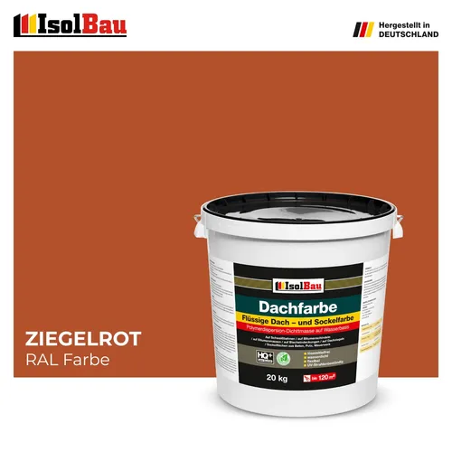 Dachfarbe Sockelfarbe Ziegelrot 20kg Fassadenfarbe RAL Farbe Nano Polymermembran