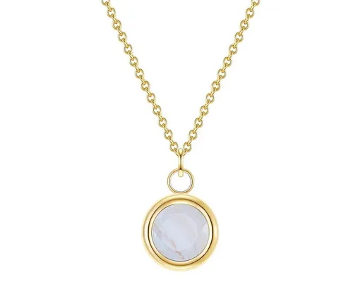 Glanzstücke München Silberkette gelbgold mit Streifenchalcedon - Ketten ohne Anhänger, stilvolle Ankerkette aus 925er Sterlingsilber mit gelbgoldener Veredelung und funkelndem Edelstein-Anhänger für innere Ruhe und besseren Schlaf.