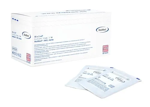 Maimed - sterile Mull-Schlitzkompressen - weiß - 7,5 x 7,5 cm - 100 Stück