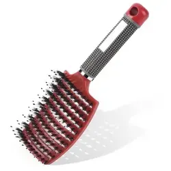 Professionelle Entwirrungsbürste mit Wildschweinborsten - Haarbürste für müheloses Entwirren - Reduziert Spliss und statische Elektrizität, ideal für alle Haartypen. Ergonomischer Griff für einfachen Halt und verkürzte Trocknungszeit dank belüftetem Design.