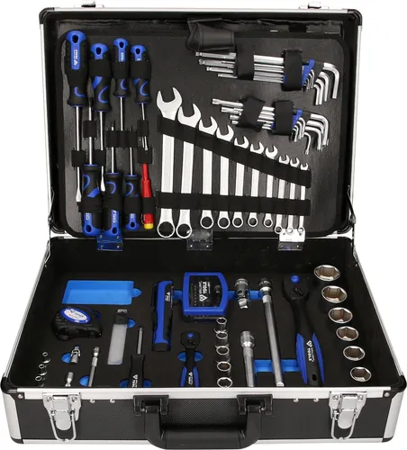 BRILLIANT TOOLS BT024143 Universal-Werkzeug-Satz 143-tlg - Werkzeug-Sets mit umfangreicher Ausstattung und Aluminiumkoffer für einfachen Transport, inklusive hochwertigem Chrom-Vanadium-Stahl für hohe Langlebigkeit.
