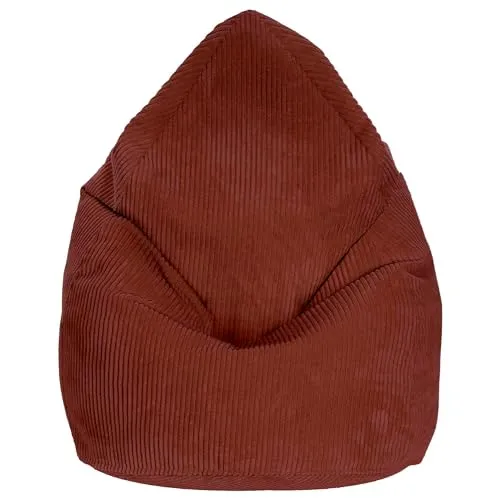 DreamRoots Sitzsack Cord Erwachsener Sitzsäcke Jugendlicher Teenager 80x80x120cm - Sitzsack mit Füllung,Lehne und Bezug - Bean Bag Chair