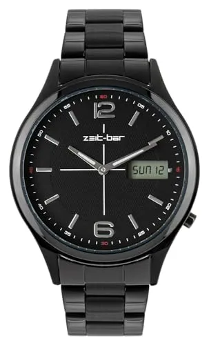 Zeit-Bar Funk-Armbanduhr Herren - Präzise Zeit mit Wochentaganzeige - Armbanduhren für Herren mit hochwertigem Metallgehäuse, exakter Funktechnologie und wasserdicht bis 5 bar. Ideal für jeden Anlass und sorgt für immer die richtige Zeit.