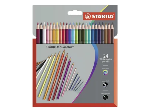 STABILO Aquarellstifte STABILO aquacolor Aquarell-Farbtstift - 24er Etui