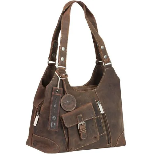 Greenburry Vintage Revival Vol. 1 Henkeltasche aus Leder, 31 cm, Braun - Damen-Henkeltasche aus strapazierfähigem Büffelleder mit vielseitigen Fächern und entnehmbarer Gürteltasche für zusätzlichen Komfort.