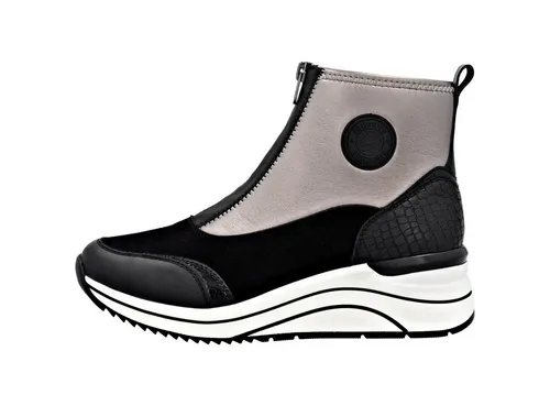 Remonte Damen Stiefelette D0T78 in Weite H - Wanderschuhe mit praktischem Reißverschluss und bequemer Weite H für optimalen Tragekomfort. Ideal für den Herbst – rutschfeste PU-Sohle und eleganter Keilabsatz sorgen für Stil und Sicherheit.